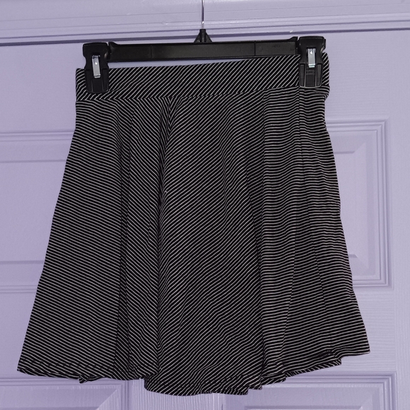 SO Dresses & Skirts - SO | Pleated Striped Black & White Skater Mini Skirt Medium